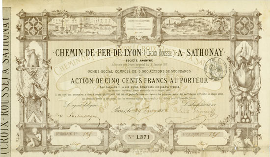 Chemin de Fer de Lyon (Croix Rousse) a Sathoney Société Anonyme