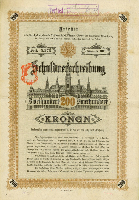 K. K. Reichshaupt- und Residenzstadt Wien [2 Stück]