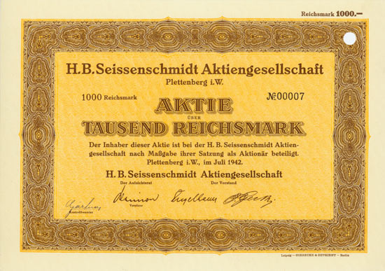 H. B. Seissenschmidt AG