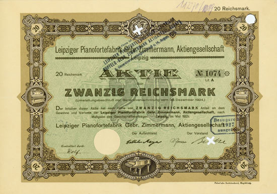 Leipziger Pianofortefabrik Gebr. Zimmermann, AG