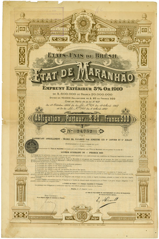 Etats-Unis du Bresil / Etat de Maranhão [2 Stück]
