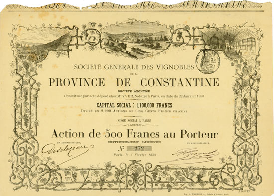 Société Générale des Vignobles de la Province de Constantine S. A.