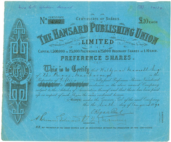 Hansard Publishing Union Limited