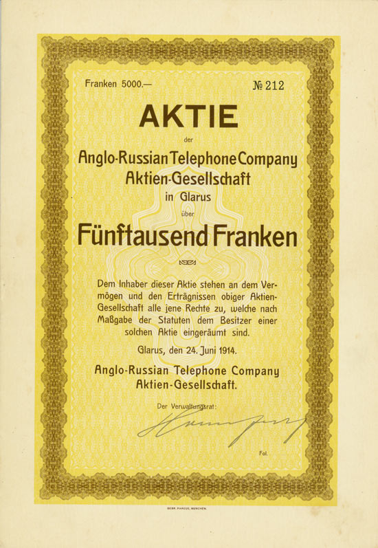 Anglo-Russian Telephone Company AG