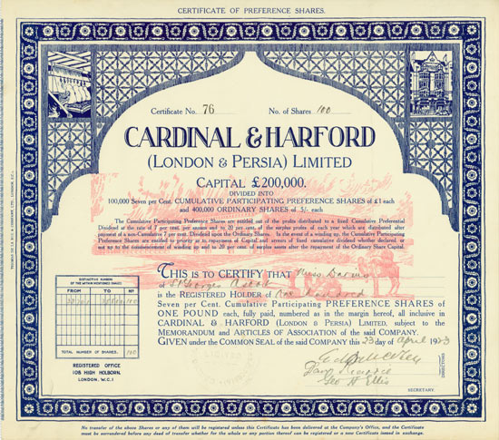 Cardinal & Harford (London & Persia) Limited