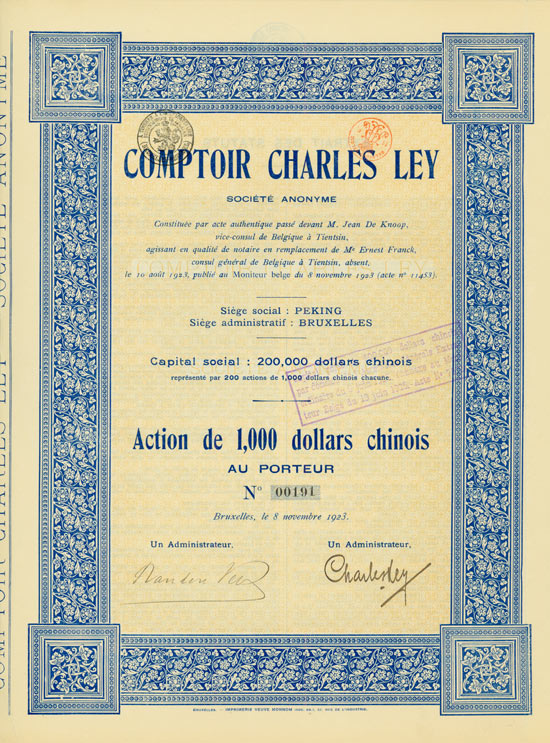 Comptoir Charles Ley Société Anonyme