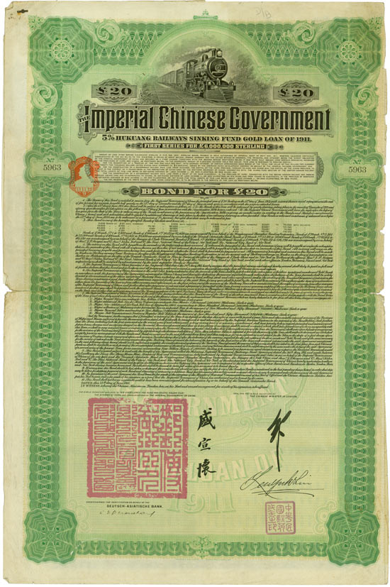 Imperial Chinese Government (Hukuang Railways, Kuhlmann 234/235) [2 Stück]