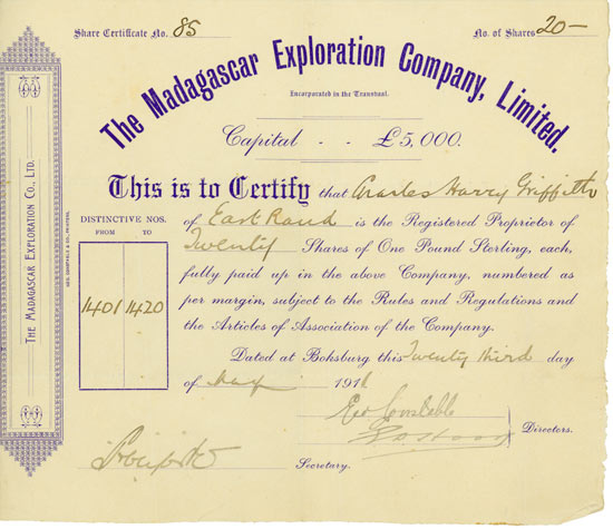Madagascar Exploration Company, Limited