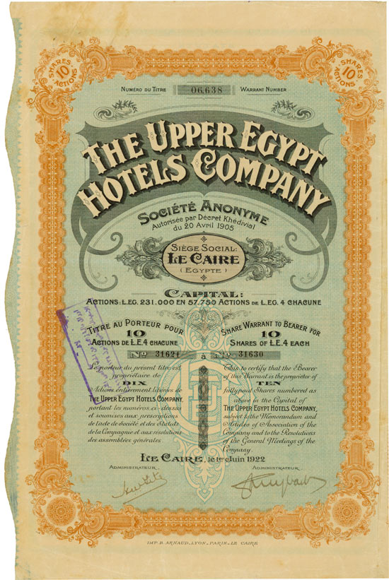 Upper Egypt Hotels Company Société Anonyme [3 Stück]