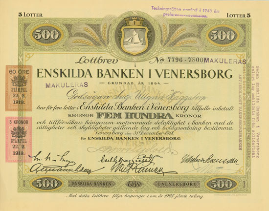 Enskilda Banken i Venersborg