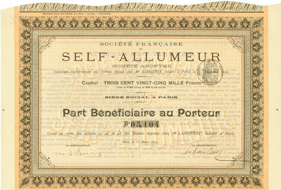 Société Francaise du Self-Allumeur Société Anonyme