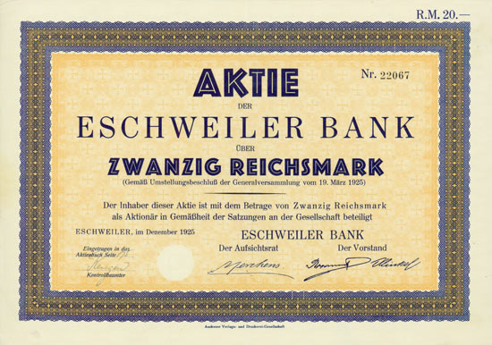Eschweiler Bank [4 Stück]