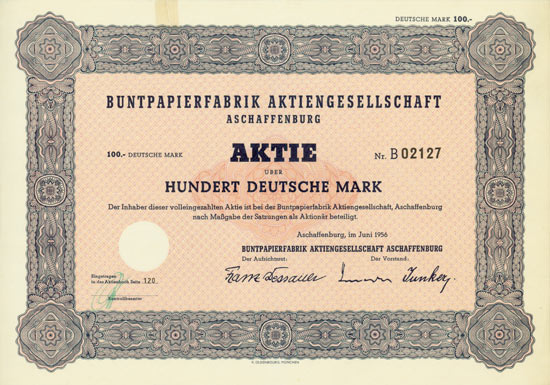 Buntpapierfabrik Aktiengesellschaft Aschaffenburg