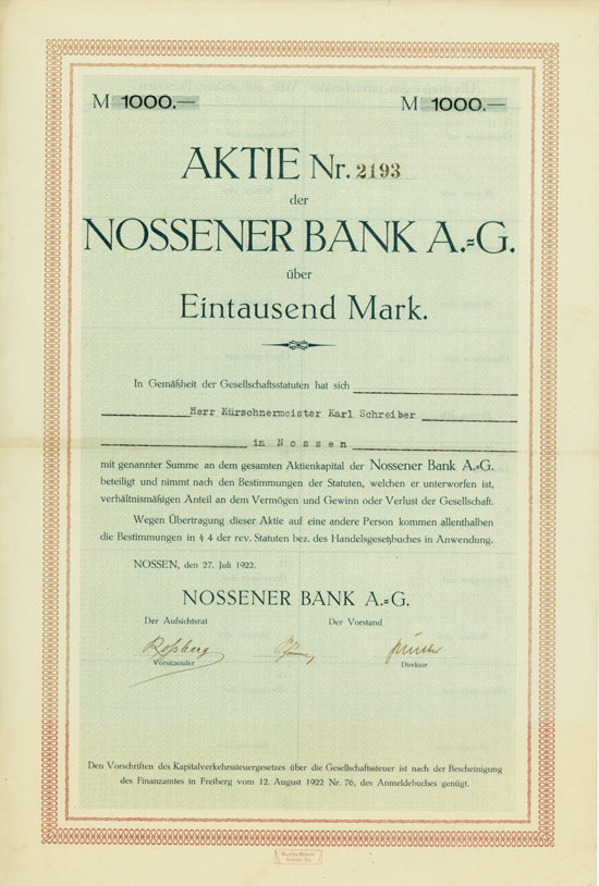 Nossener Bank A.-G.