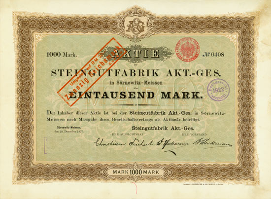 Steingutfabrik AG [2 Stück]
