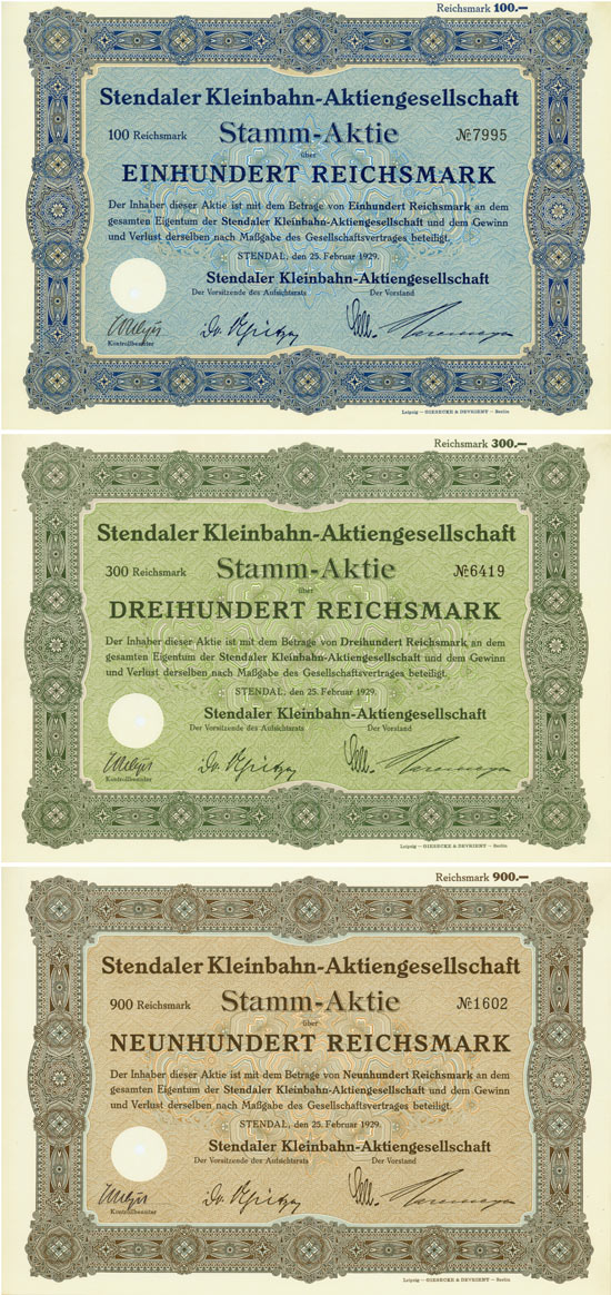 Stendaler Kleinbahn-AG [3 Stück]