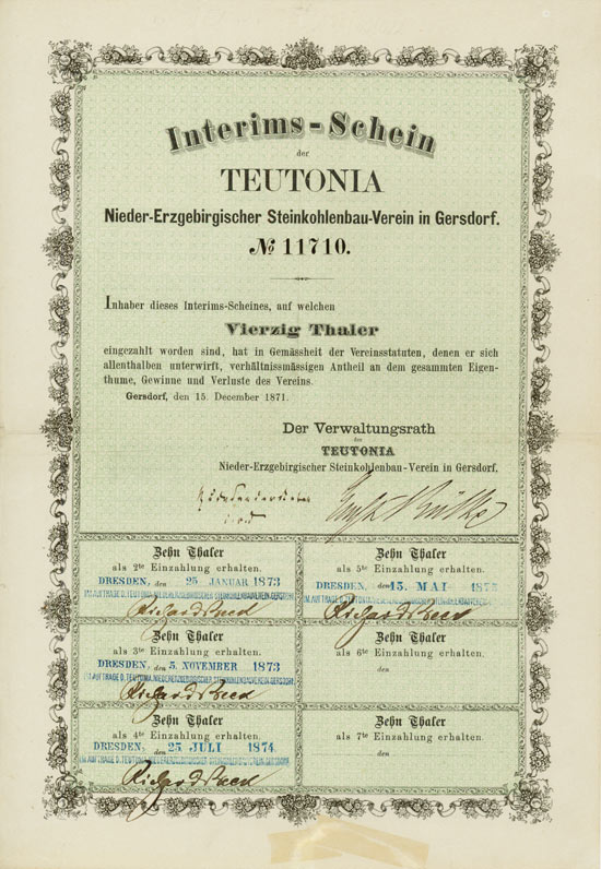 Teutonia Nieder-Erzgebirgischer Steinkohlenbau-Verein in Gersdorf