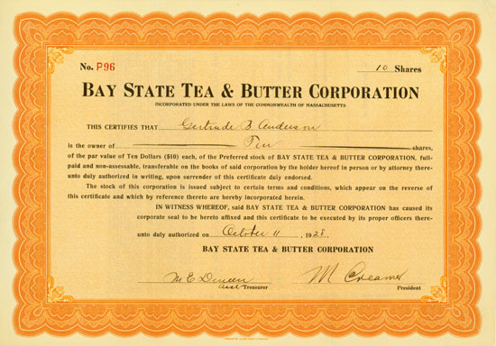 Bay State Tea & Butter Corporation