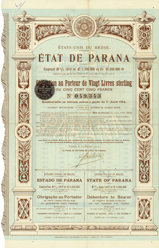 États-Unis du Brésil / État de Parana 