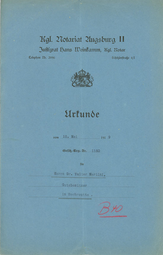 Augsburger Notariats-Urkunden [4 Stück]