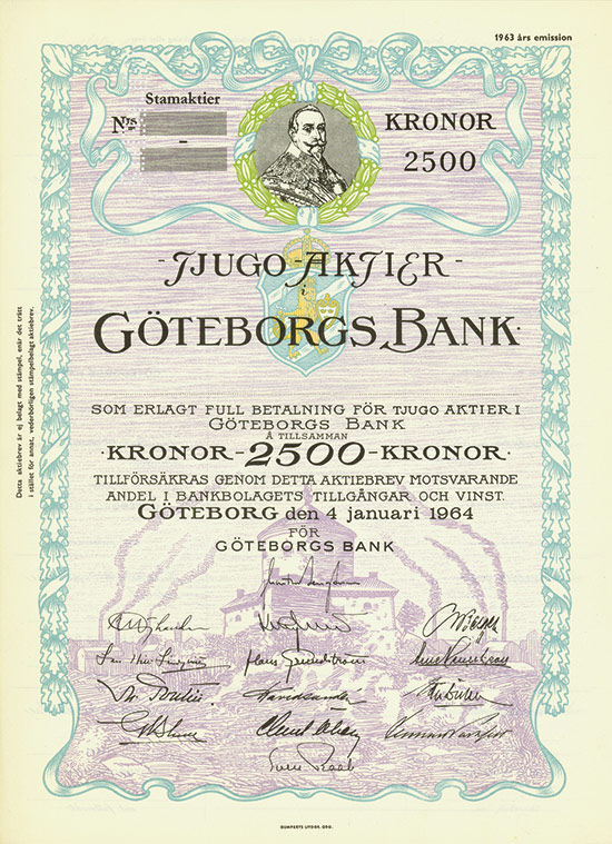 Aktiebolaget Göteborgs-Bank [4 Stück]