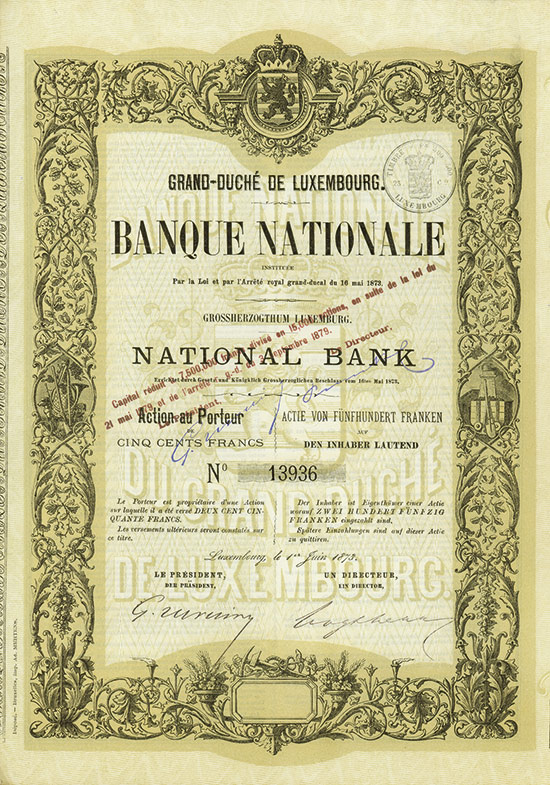 Banque Nationale du Grand-Duché de Luxembourg / National Bank Grossherzogthum Luxembourg