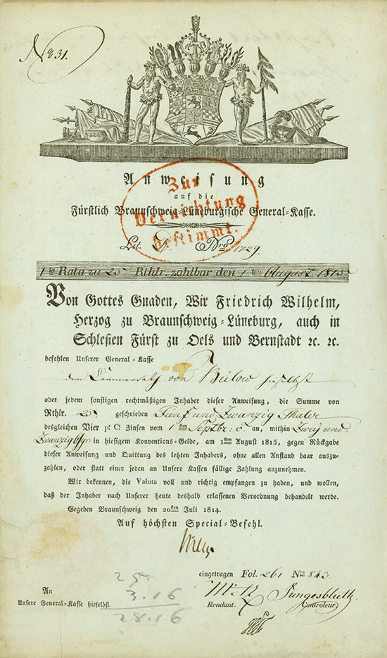 Fürstlich Braunschweig-Lüneburgische General-Kasse