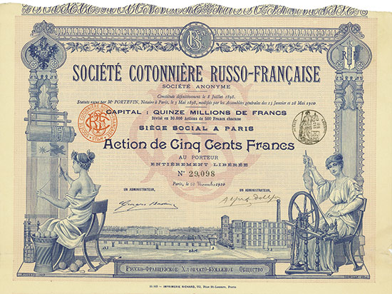 Société Cotonniére Russo-Française Société Anonyme [2 Stück]