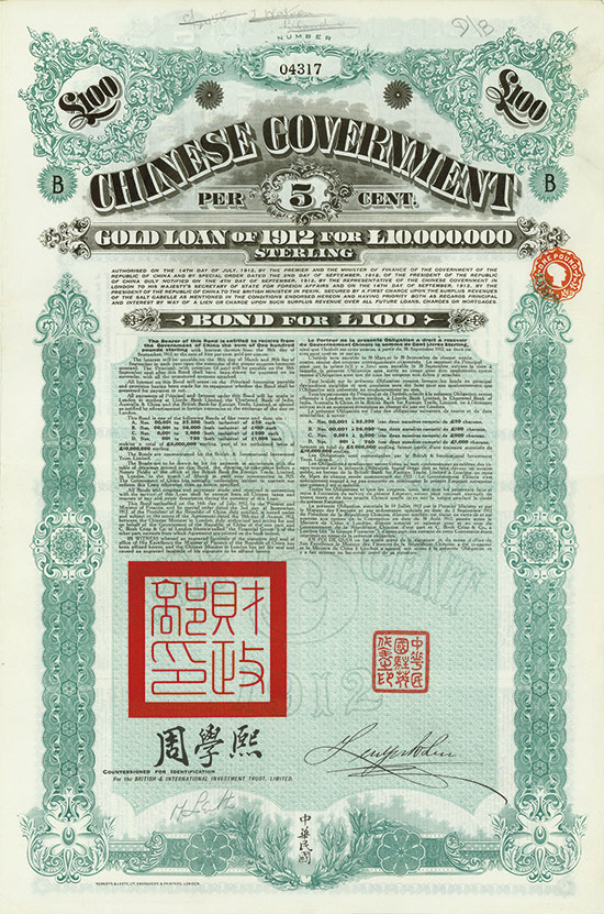 Chinese Government (Crisp, Kuhlmann 270 + 271) [2 Stück]