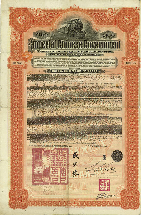 Imperial Chinese Government (Hukuang Railways, Kuhlmann 232/233) [2 Stück]