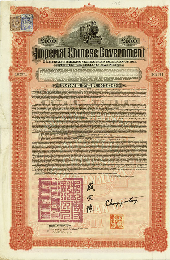 Imperial Chinese Government (Hukuang Railways, Kuhlmann 232/237) [2 Stück]