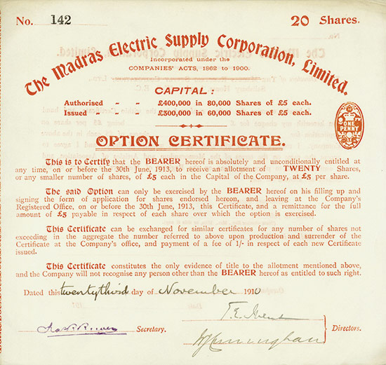 Madras Electric Supply Corporation, Limited