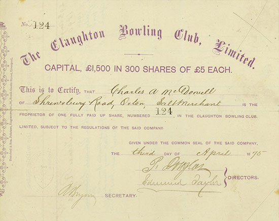 Claughton Bowling Club, Limited
