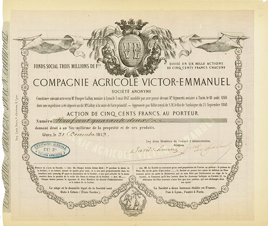Compagnie Agricole Victor-Emmanuel Société Anonyme