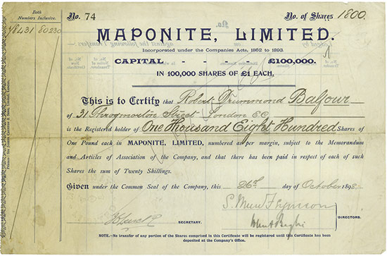 Maponite, Limited
