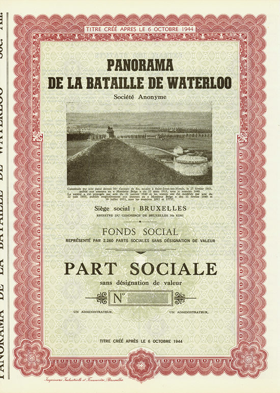 Panorama de la Bataille de Waterloo Société Anonyme [2 Stück]