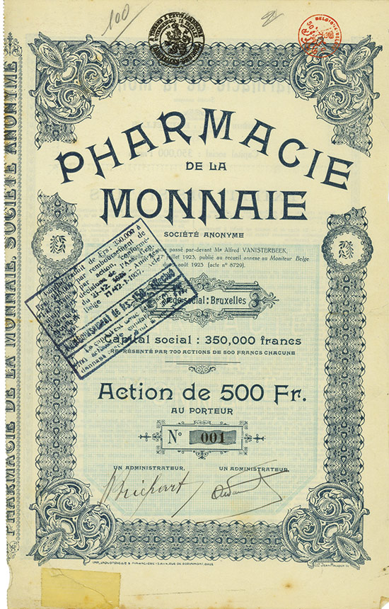 Pharmacie de la Monnaie Société Anonyme