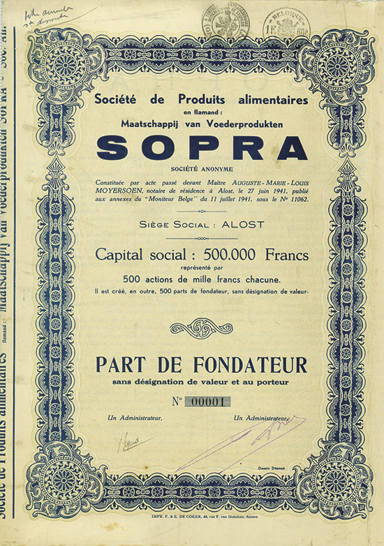 Société de Produits alimentaires SOPRA Société Anonyme / Maatschappij van Voederprodukten SOPRA