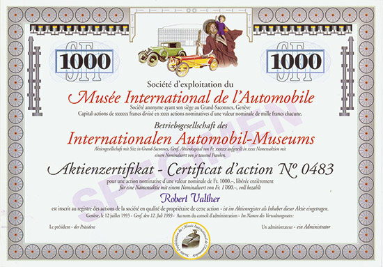 Société d'exploitation du Musée International de l'Automobile / Betriebsgesellschaft des Internationalen Automobil-Museums