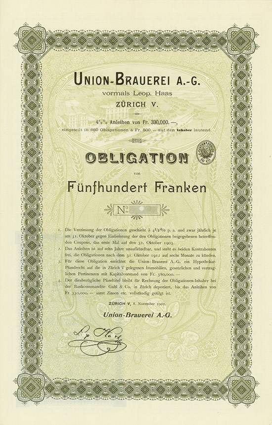 Union-Brauerei A.-G. vormals Leop. Haas