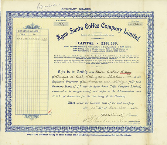 Agua Santa Coffee Company Limited