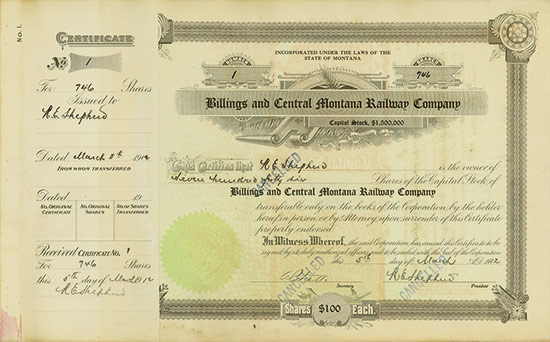 Billings and Central Montana Railway Company