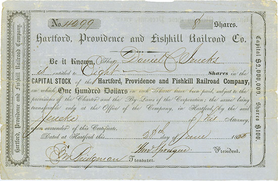 Hardford, Providence and Fishkill Railroad Company