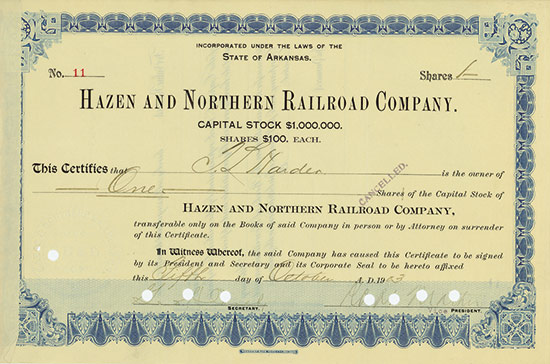 Hazen and Northern Railroad Company