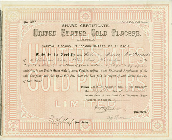 United States Gold Placers, Limited