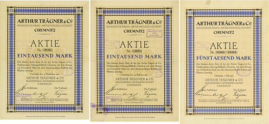 Arthur Trägner & Co. Maschinenbau-AG [3 Stück]