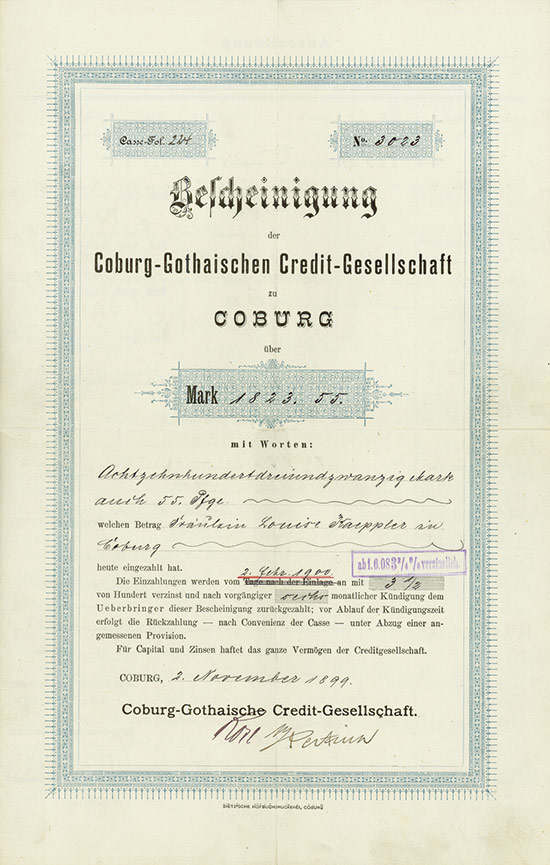 Coburg-Gothaische Credit-Gesellschaft in Coburg