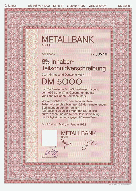 Metallbank GmbH [2 Stück]