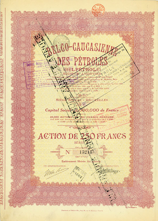 Belgo-Caucasienne des Pétroles (Belpétrole) Société Anonyme