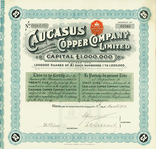 Caucasus Copper Company Limited [3 Stück]